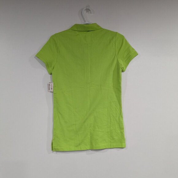*3/$10* BNWT Aeropostale Polo T-Shirt Lime Green Size Large - Picture 4 of 5